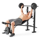 Athletic Works Standard Bench   Rack Combo With Leg Press