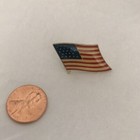American Flag Vintage Enamel Hat Lapel Pin Tie Tack 1980 s New Old Stock