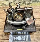 Vintage Antique Brass Sextant With Wooden Case J Scott London-brass Ship History