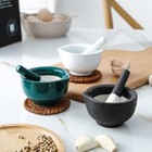 Mortar And Pestle Set Classic Marble Natural Stone Green Pestal To Grind Food Us
