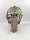 Vintage Guatemalan Carved Wood Folk Art Monkey Mask W  Glass Eyes 8  X 6 5 