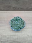 Fenton Glass Candy Dish W  Figural Butterfly Cabbage Trinket Smokey Blue 