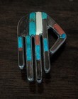 Vintage Inlaid Badger Paw Att  To Charles Loloma