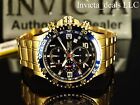 Invicta Men s 45mm Specialty Chronograph 18k Gold Plated Blue Dial Ss Watch