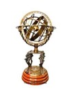 Vintage Brass 18   Armillary Sphere Globe With Wooden Base Antique Style Gift