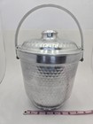 Vintage Mcm Hammered Aluminum Ice Bucket   Lid Made In Italy