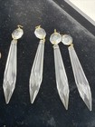 Set Of Four Antique French U-drop Crystal Glass 4  Lamp Prisms - Striking  O3