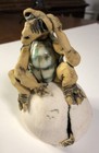 Hazel Olsen Sculpture Art Pottery Turtle Figurine Bisque Egg Whimsy 5   x4    1982