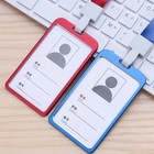 1pc Id Badge Holder Double-sided Windows Clear Vertical Card Holder With Lanyard