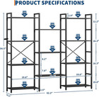 Triple 4 Tier Bookshelf  Bookcase With 11 Open Display Shelves  Wide Book Shelf