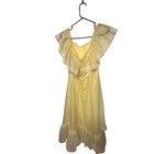 Lorrie Deb Vintage Yellow Long Dress Ruffles Size 9 10