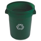 Rubbermaid Commercial 1788472 Round Recycling Bin  Green  22  Dia  Polyethylene