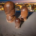 Stunning Trio Of Vintage Hand-carved African Olive Wood Busts - Kamba Artistry