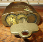 Vintage Working Best Lock Brass   Steel Padlock With Key