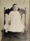 Antique Cabinet Card Baby Boy Eyelet Dress Button Up Shoes Chair Portrait 1890s