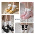 2pairs White Ruffle Socks For Women Turn-cuff Lace Frilly Ankle Comfortable 