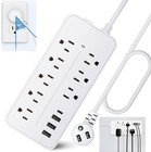 1 5m Wall Mountable Usb Surge Protector Power Strip Usb Ports 8 Outlet Plugs Us