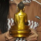 8 2  Old Tibetan Buddhism Temple Bronze Gilt Shakyamuni Medicine Buddha Statue