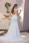 Davinci Bridal Ivory Lace Beaded Waist Wedding Gown Size 10  1300
