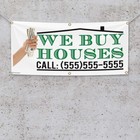 Custom We Buy Houses Banner 2 x4  Foot Waterproof Vinyl Banner  full Color 