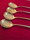 Lot Of 4 Vintage Dirigold Dirilyte Empress Goldware Round Spoons Flatware