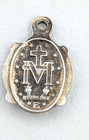 Vtg Blue Guilloche Medallion Sterling Miraculous Medal Catholic Pendant Charm