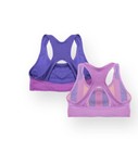 Athletic Works Girls Sport Bra Xl  2-pack Pink Purple Stripe
