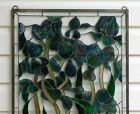 20 5  X 34 75  Handcrafted Handcrafted Stained Glass Window Panel Iris Flower