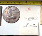 Original Wwi British Kia Death Penny Plaque Medal  Letter  Etc - Charles Hewlett