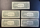 2013 Us Paper Money Currency One Dollar Star Note 5 Bill Lot K L A H B Series