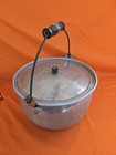 Vintage Perfection Aluminum Ware Farmhouse Pot W  Lid Wood Knob   Handle Antique