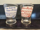 2 1950 s Hazel Atlas Old Time Song Sheet Series Shot Or Cocktail Glasses Vtg