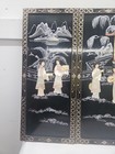 Chinese Asian Oriental Black Lacquer Mother Of Pearl Wall Plaques Screens Macau 