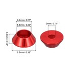 20pcs M3 Cone Cup Washers anodized Aluminum Gaskets For Screw Rc Dark Red