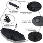 Compact Auto Open close Umbrella - Windproof Uv Protection For Travel Sun   Rain
