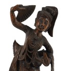 Antique Carved Wooden Burma Dancing Girl Statue
