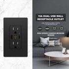 Usb C Charger Wall Outlet 4 8a High Speed Duplex Receptacle 15 Amp Black 2 Pack 
