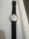 Southwest Airlines Quartz Watch Black Leather Strap Stainless Steel Back