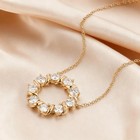 Round Cut White Diamond 14k Yellow Gold Over Circle Shaped Pendant 18  Necklace