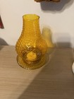 Amber Glass Hobnail Hurricane Style Vigil fairy Lamp