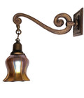 Pair Of Large Antique Commercial Bronze Wall Sconces  Single Arm