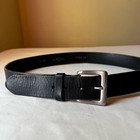 Vintage Top Grain Leather Belt With Heavy Silver Buckle Casual Indie Grunge 34