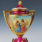 Antique Royal Vienna Porcelain Decorative 6-7 8  Mini Urn With Lid