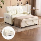 Loveseat Sleeper Sofa Convertible Futon Sofa Bed Faux Leather Pullout Couch