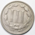 1869 Three Cent Nickel Piece 3c Almost Uncirculated  au 