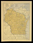 Vintage Wisconsin Map Railroad Depot Towns Cnw Rr Historic Original Atlas Map
