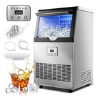 100lbs Commercial Ice Maker Built-in Cube Machine Restaurant Stainless Steel 