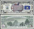 Pennsylvania State Million Dollar W Map  Seal  Flag  Capitol - Lot Of 10 Bills 