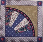 Lot Of 2   fan  Hearts   Quilt  Like Pattern Cotton Fabric Blocks   Approx 8 x8 