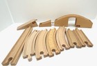 Lot 26 Vintage Brio Wood Railway Pieces Firetruck Station Goods Train Misc Track